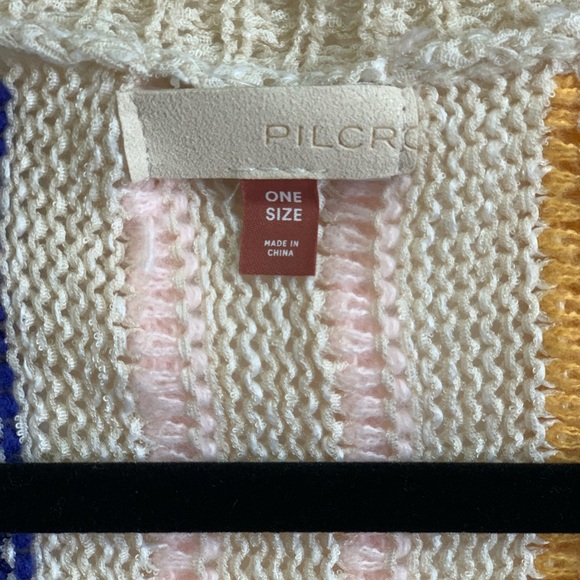 Pilcro Anthropologie Cropped Striped Cardigan Sweater Open Knit - Picture 8 of 9